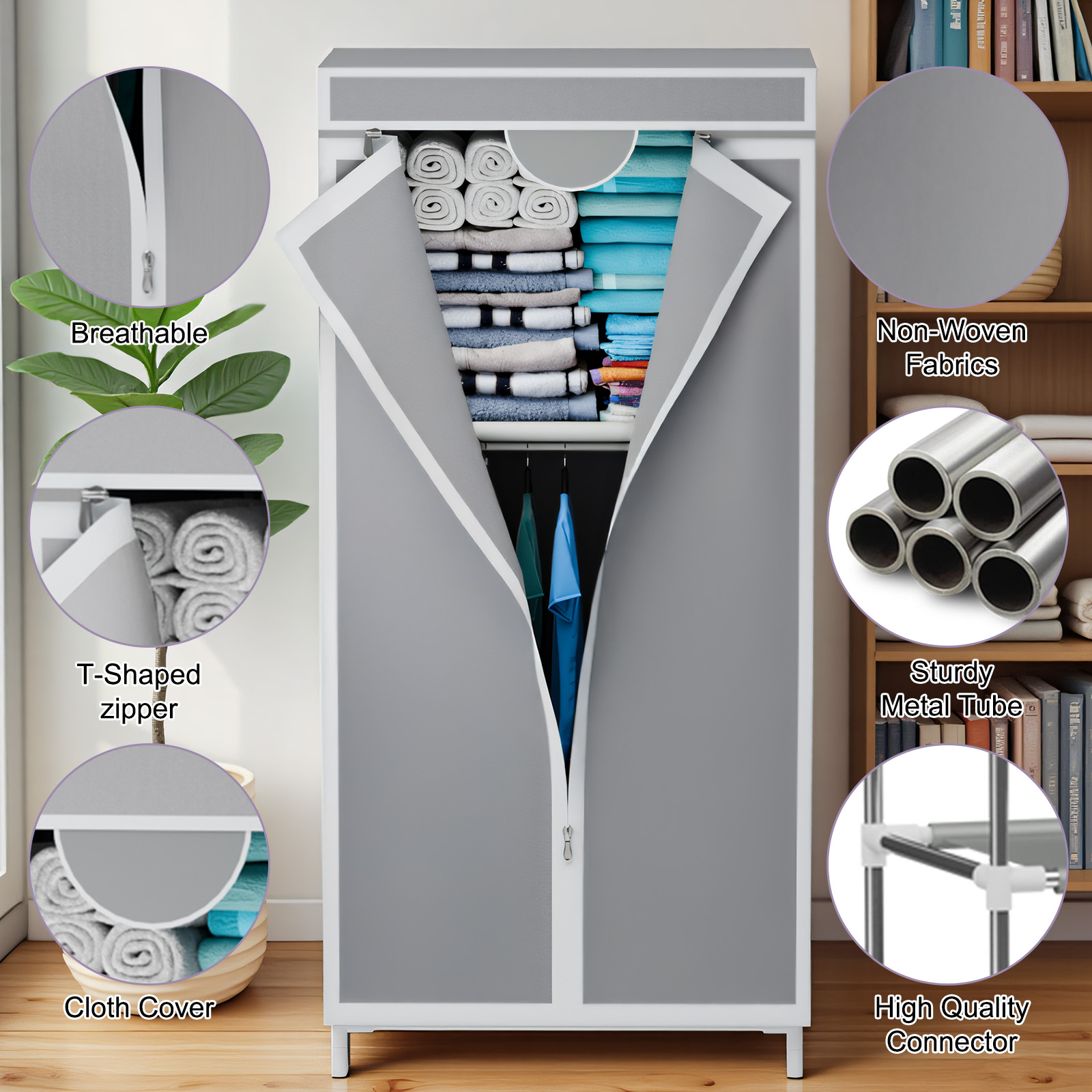 Przenośna szafa materiałowa z  – Wardrobe Closet Portable Fabric Cover recenzja i cena