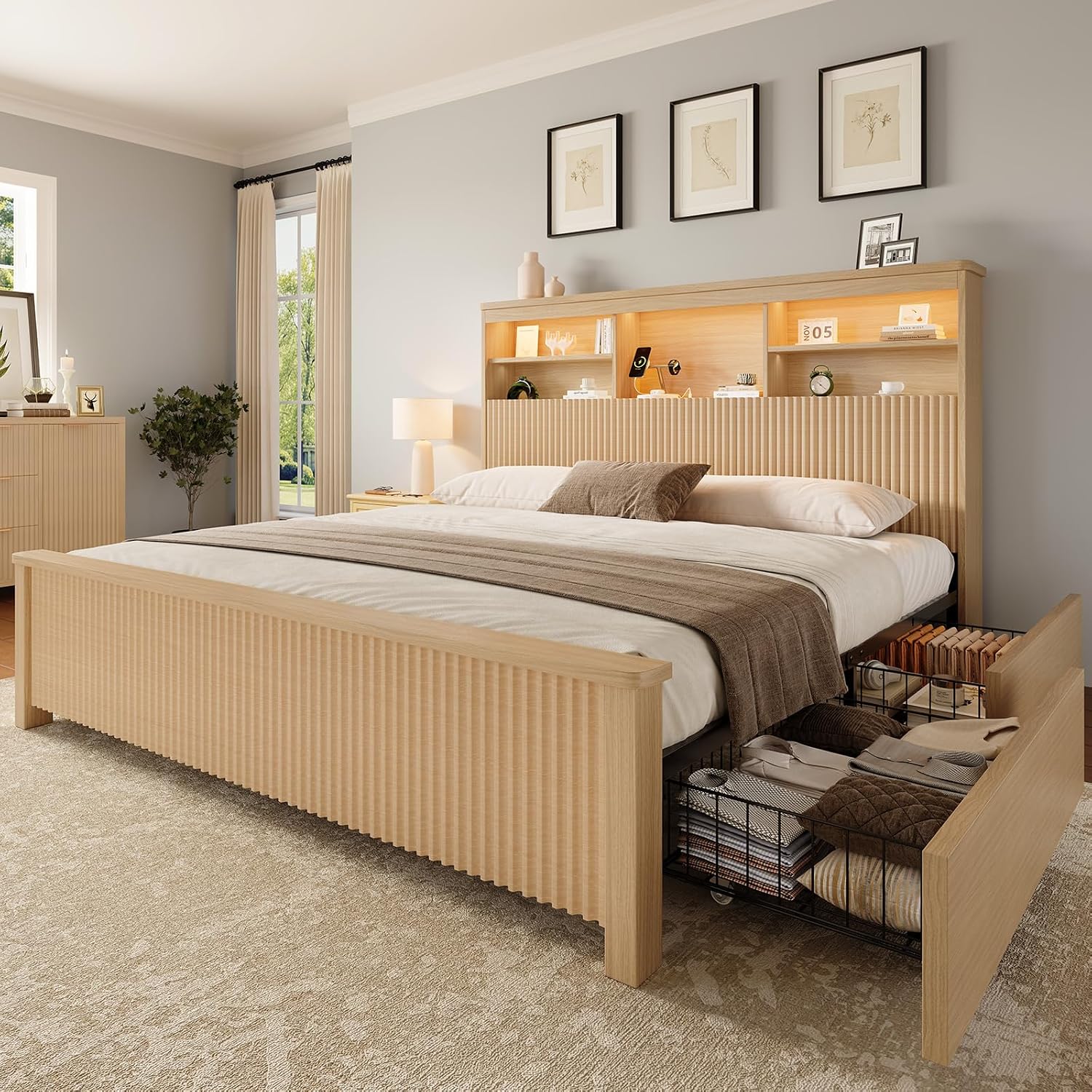 Rama łóżka typu Queen z 4 szuf – Canopy Bed Frame Metal Queen recenzja i cena