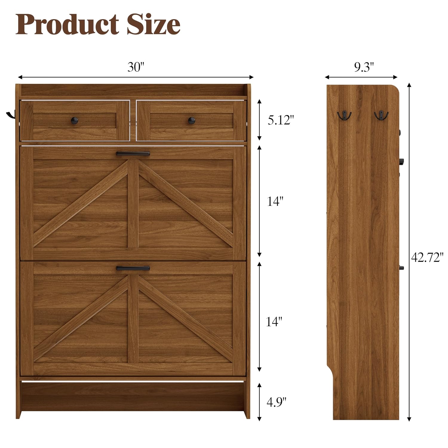 Szafka na buty z 2 szufladami  – Shoe Rack Cabinet Narrow Entryway recenzja i cena