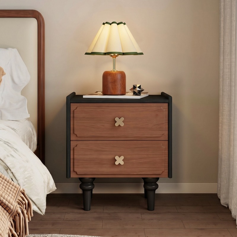 Meble do domu, czarna szafka n – Solid Wood Nightstand 2 Drawers recenzja i cena