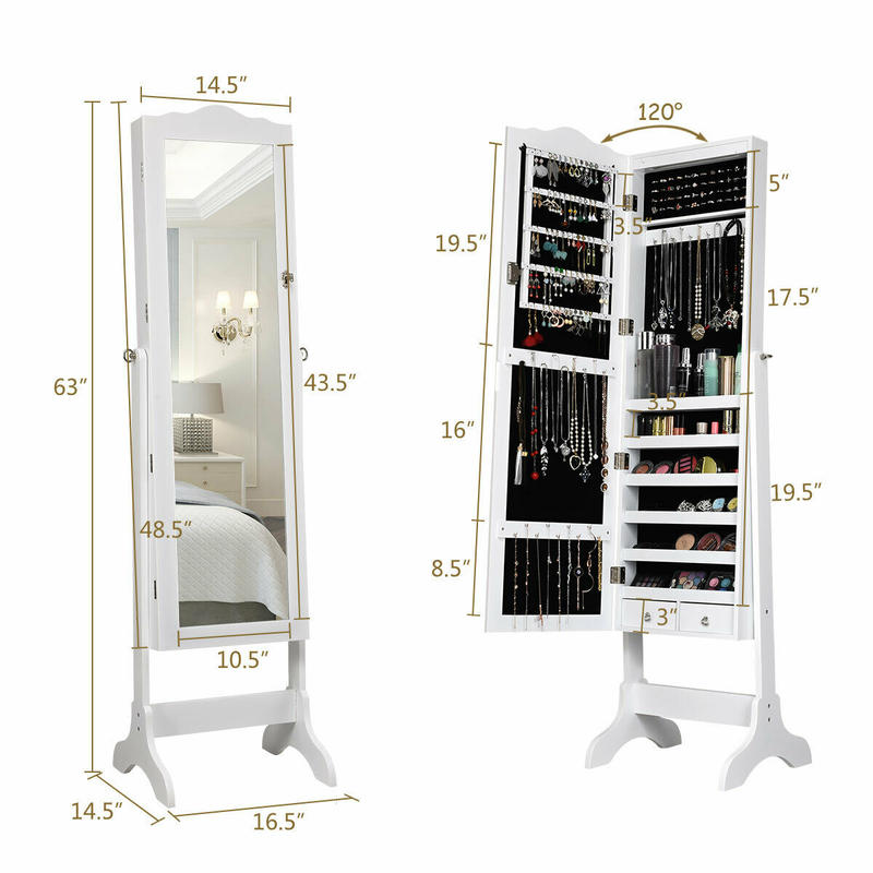 Szafka na biżuterię z 14 dioda – Full Length Mirror Jewelry Armoire recenzja i cena