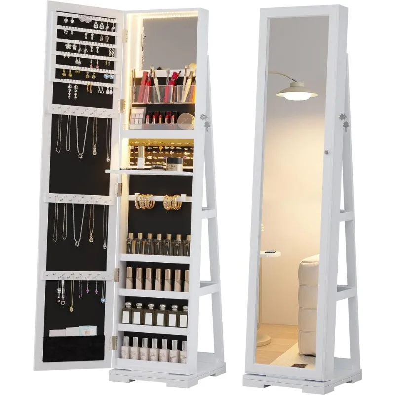 Szafka na biżuterię LED z lust – Full Length Mirror Jewelry Armoire recenzja i cena