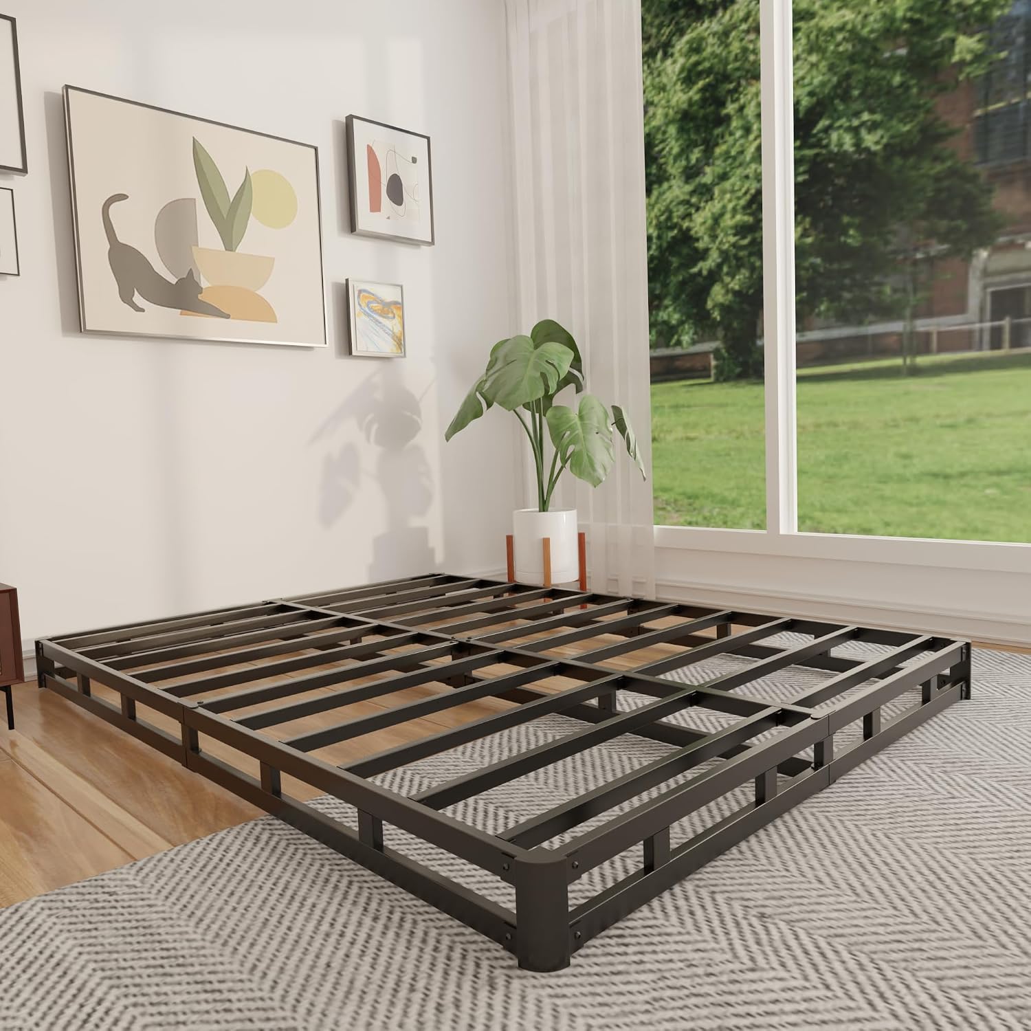 4-calowa niskoprofilowa podsta – Canopy Bed Frame Metal Queen recenzja i cena
