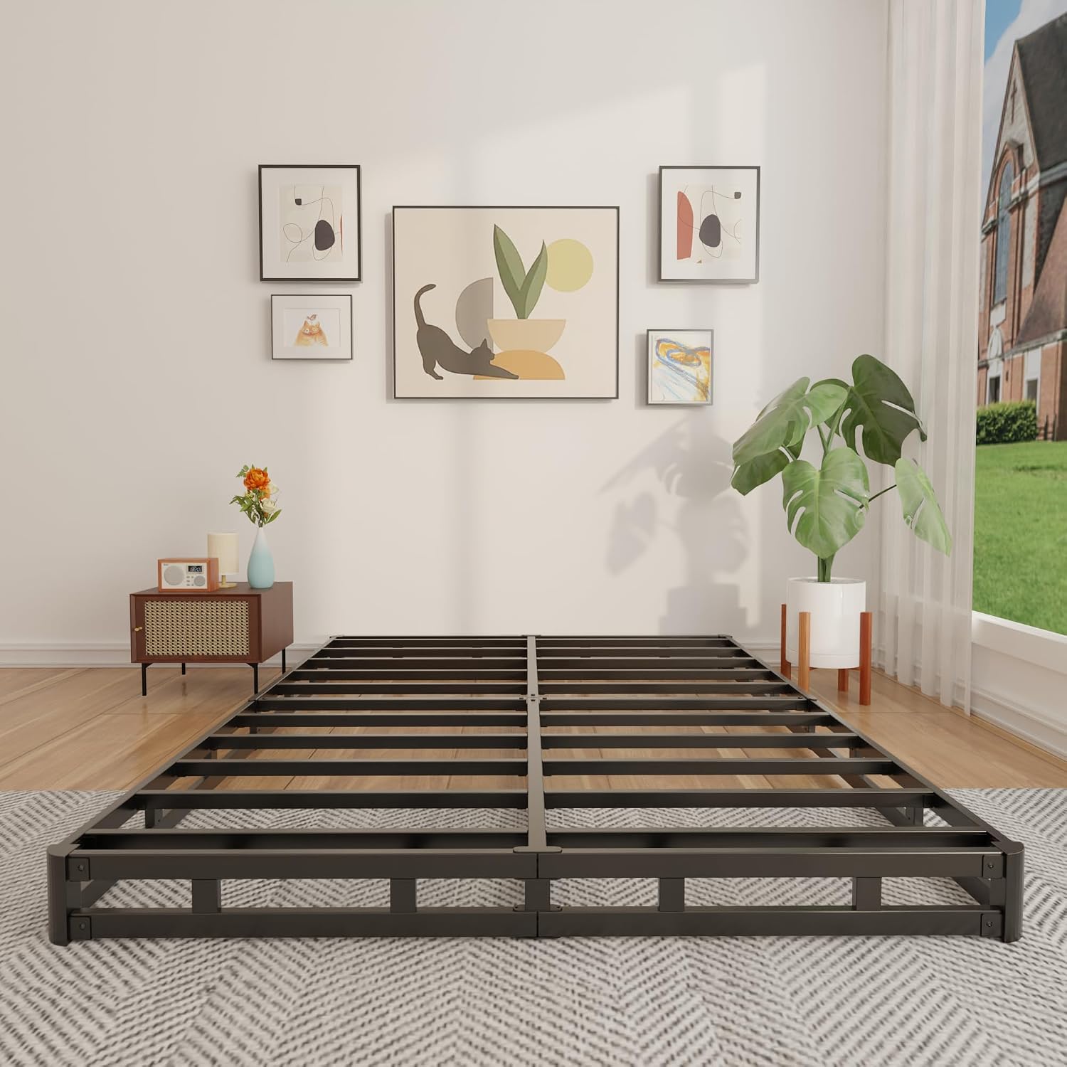 4-calowa niskoprofilowa podsta – Canopy Bed Frame Metal Queen recenzja i cena