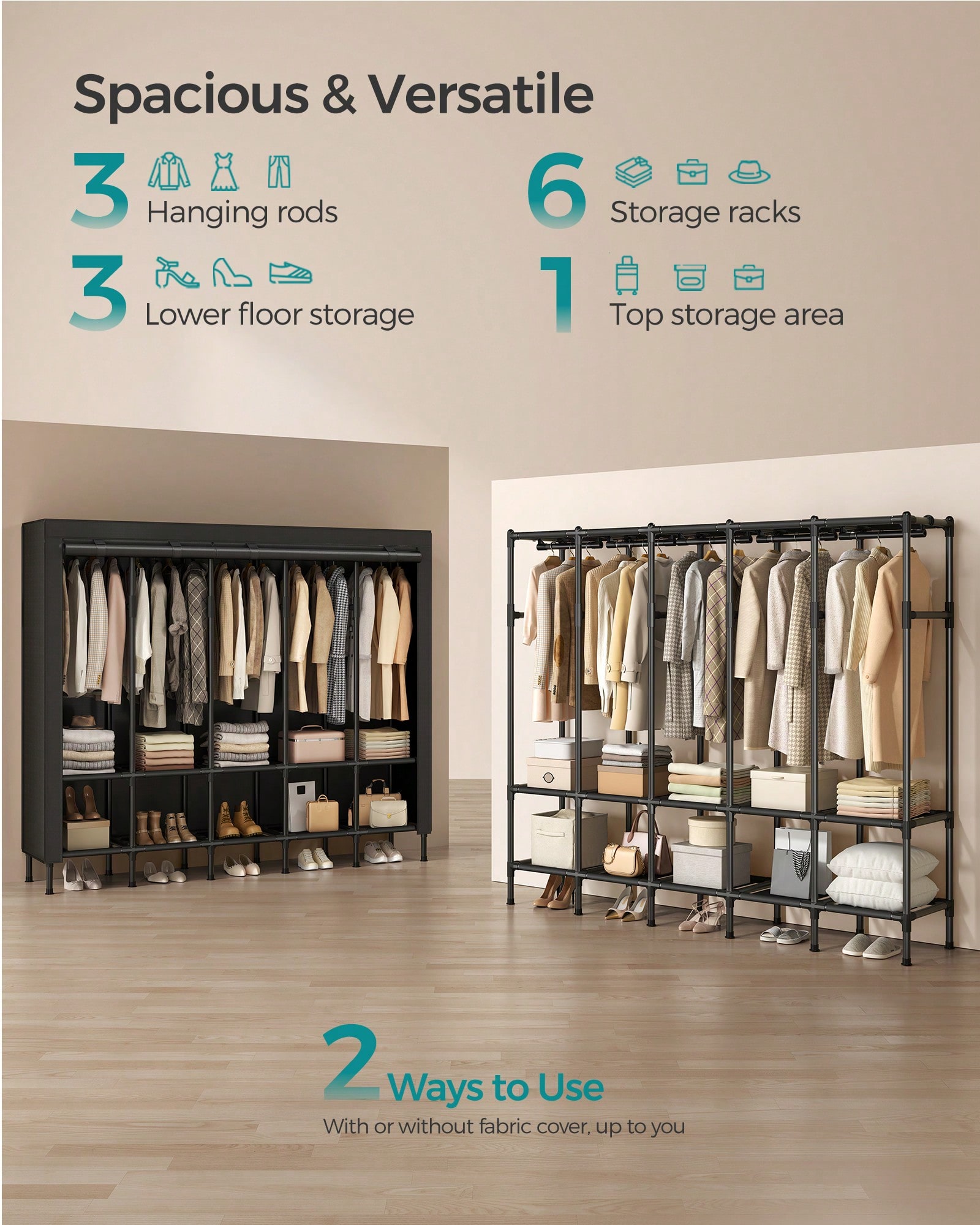 Wytrzymała przenośna szafa na  – Wardrobe Closet Portable Fabric Cover recenzja i cena