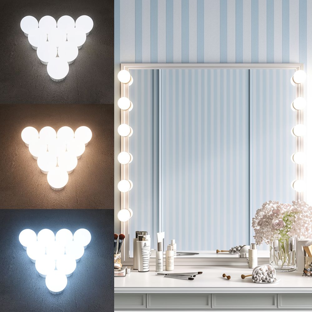 Lampa LED do toaletki w stylu  – Dressing Table Vanity With Lighted Mirror recenzja i cena